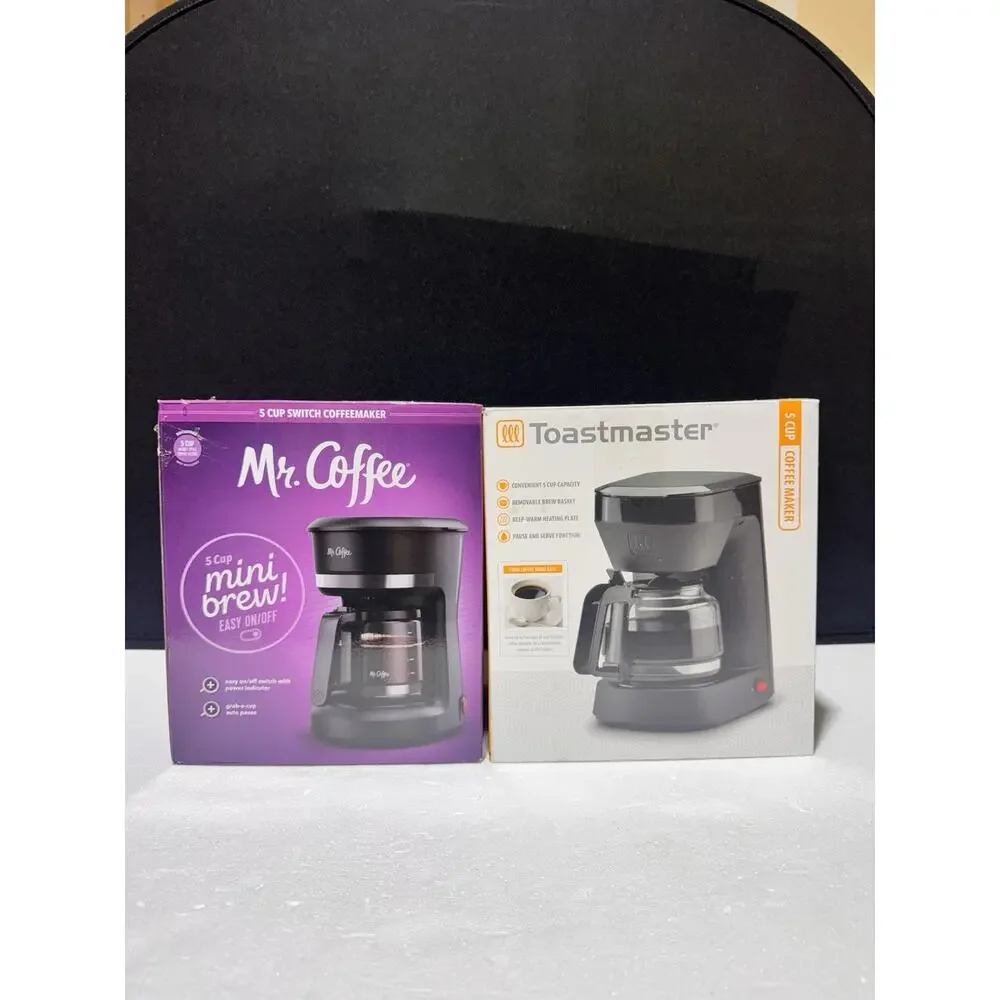 Set Of 2! Mr Coffee 5 Cup Mini Brew + Toastmaster 5 Cup Coffee Maker Set Used